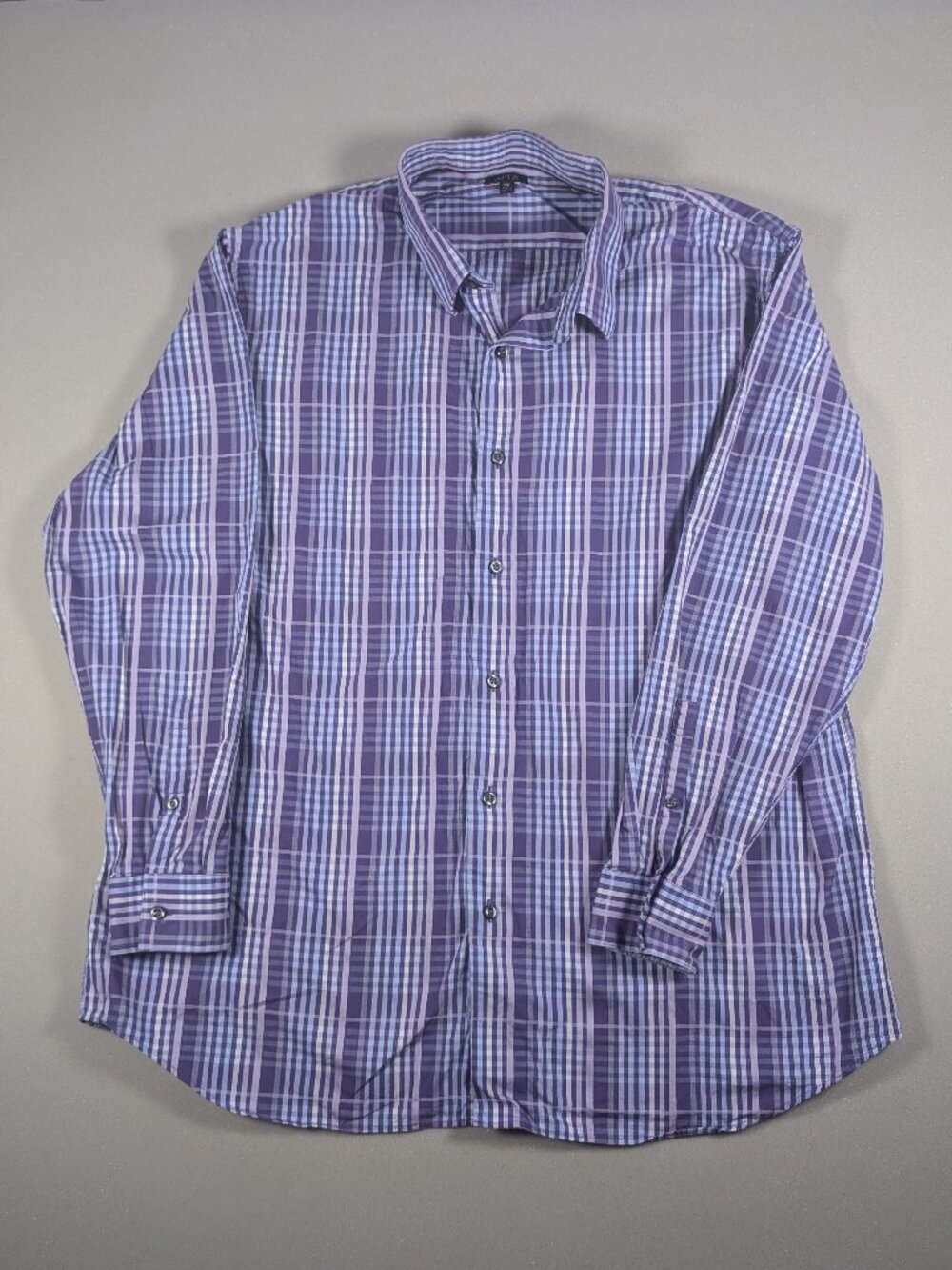 Men's LS APT.9 Purple Plaid Button Down Shirt Size XXL